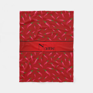Personalisierter Name Roter Chili Pfeffer Fleecedecke