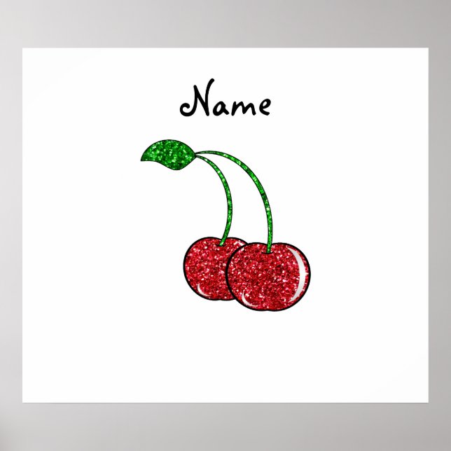 Personalisierter Name Roter Glitzer Poster (Vorne)