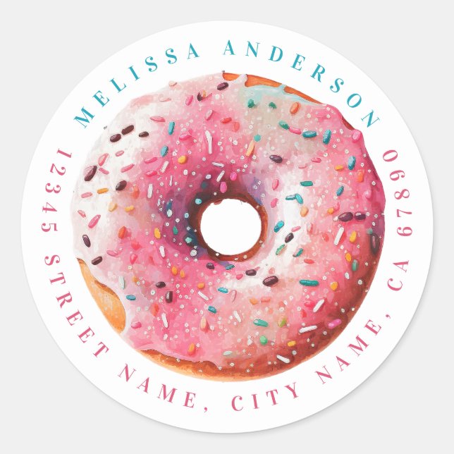 Personalisierter Name Runde Aufkleber (Vorderseite)