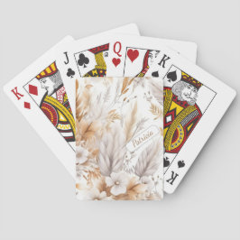 Personalisierter Name Rustic Chic Bohemische Wildb Spielkarten