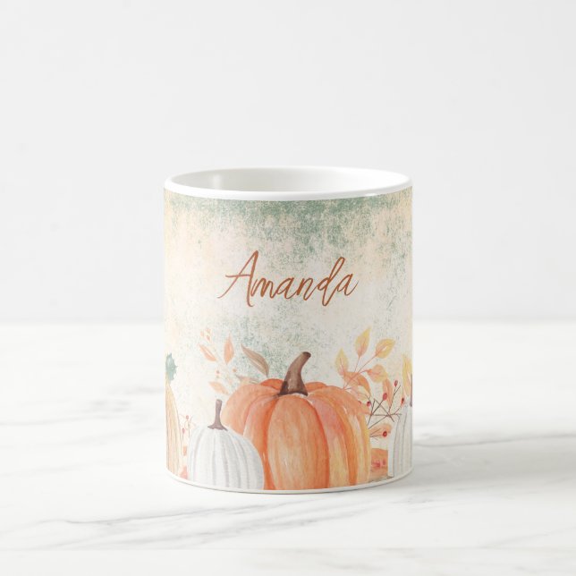 Personalisierter Name Rustikal Herbst Kaffeetasse (Mittel)
