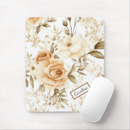 Personalisierter Name Rustikale moderne boho Rose Mousepad