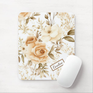 Personalisierter Name Rustikale moderne boho Rose Mousepad
