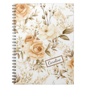 Personalisierter Name Rustikale moderne boho Rose Notizblock