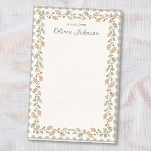 Personalisierter Name Rustikaler Taupe Gingham Post-it Klebezettel