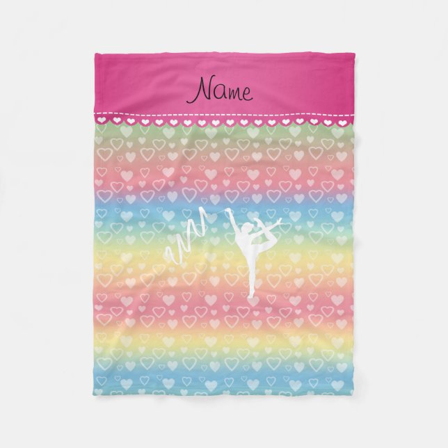 Personalisierter Name rythmic Gymnast Regenbogenhe Fleecedecke (Vorderseite)
