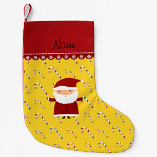 Personalisierter Name Santa gelbe Bonbons Kleiner Weihnachtsstrumpf