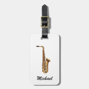 Personalisierter Name Saxophonspieler – Musikliebh Gepäckanhänger