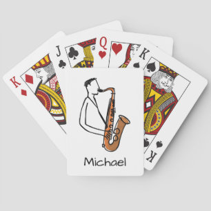 Personalisierter Name Saxophonspieler – Musikliebh Spielkarten