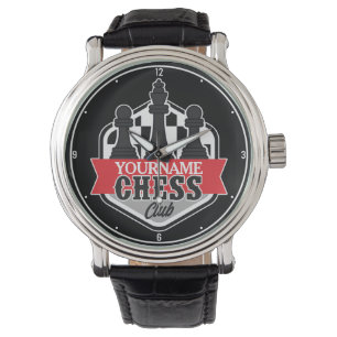 Personalisierter NAME Schachspieler Club Checkmate Armbanduhr