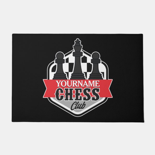 Personalisierter NAME Schachspieler Club Checkmate Fußmatte (Vorderseite)