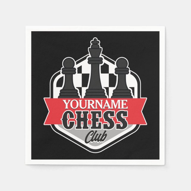 Personalisierter NAME Schachspieler Club Checkmate Serviette (Vorderseite)