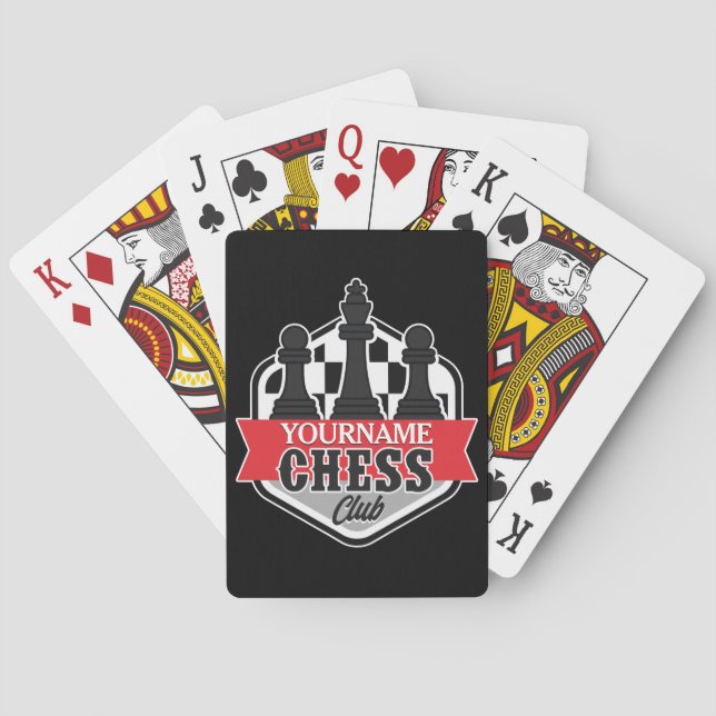 Personalisierter NAME Schachspieler Club Checkmate Spielkarten (Rückseite)