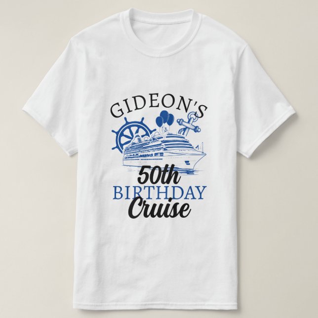 Personalisierter Name Schiff Ballons Kreuzfahrt Ge T-Shirt (Design vorne)
