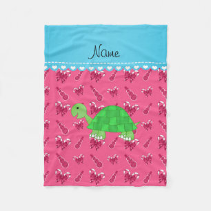 Personalisierter Name Schildkröte Rosa Schneemann Fleecedecke