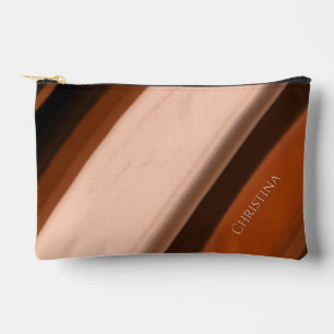 Personalisierter Name Schokolade Toffee Taupe Zubehörtasche
