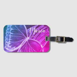 Personalisierter Name Schöner Schmetterling Gepäckanhänger
