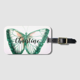 Personalisierter Name Schöner Schmetterling Gepäckanhänger