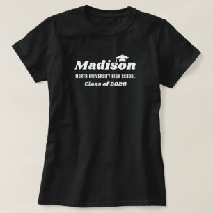 Personalisierter Name Schwarz Abschlussklasse 2023 T-Shirt