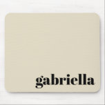 Personalisierter Name Schwarz/Beige: Bold Typograf Mousepad<br><div class="desc">Bold Modern Typography Personalized Name Mouse Pad in Black and Beige</div>