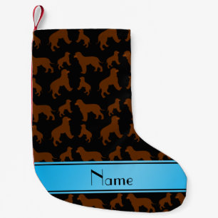 Personalisierter Name schwarz Irish Water Spaniels Kleiner Weihnachtsstrumpf