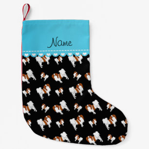 Personalisierter Name schwarz japanisch Spaniel do Kleiner Weihnachtsstrumpf