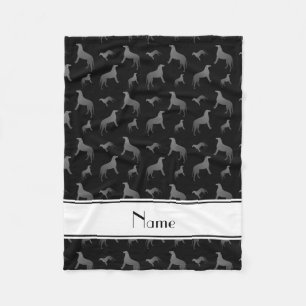 Personalisierter Name Schwarz Schottische Hunde Fleecedecke