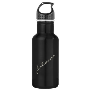 Personalisierter Name Schwarz-weiß Bridal Gefallen Edelstahlflasche
