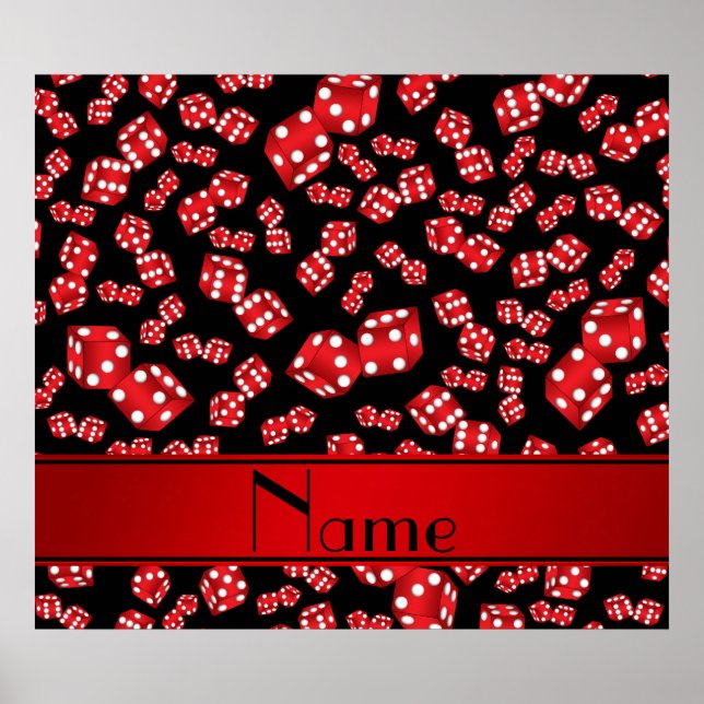 Personalisierter Name Schwarze Würfel Poster (Vorne)