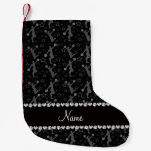 Personalisierter Name schwarzer Chefstars Kleiner Weihnachtsstrumpf