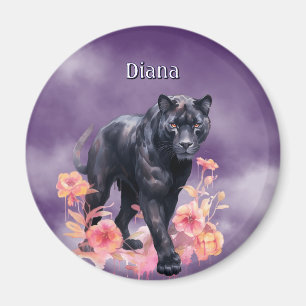 Personalisierter Name Schwarzer Panther Magnet