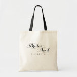 Personalisierter Name Script Bridesmaid Tote Bag Tragetasche<br><div class="desc">Chic und elegantes Design bedruckt Personalisiert Name Script Bridesmaid Tote Bag,  die mit Ihrem Text angepasst werden können. Bitte klicken Sie auf den Button "Anpassen" und verwenden Sie unser Design-Tool,  um diese Vorlage zu ändern. Karo im Grafikdesign-Store für andere Produkte,  die diesem Design entsprechen!</div>