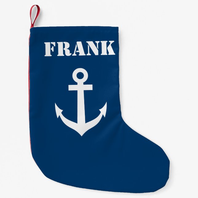 Personalisierter Name Seefahrer Kleiner Weihnachtsstrumpf (Vorderseite)