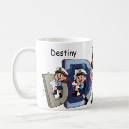 Personalisierter Name Segler Cartoon Charakter * D Kaffeetasse