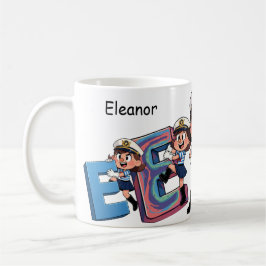 Personalisierter Name Segler Cartoon Charakter * E Kaffeetasse