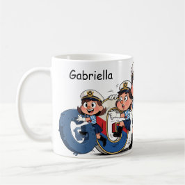 Personalisierter Name Segler Cartoon Charakter * G Kaffeetasse