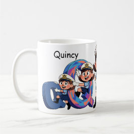 Personalisierter Name Segler Cartoon Charakter * Q Kaffeetasse