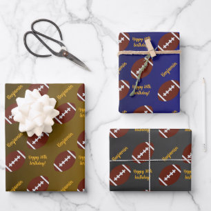 Personalisierter Name Sentiment Sport Thema Fußbal Geschenkpapier Set