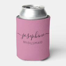 Personalisierter Name Skript Pink Bridesmaid
