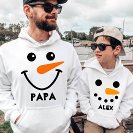 Personalisierter Name Snowman Matching Family Hoodie