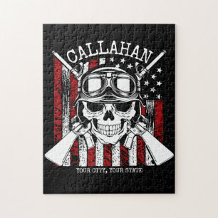 Personalisierter NAME Soldat Totenkopf Doppelpisto