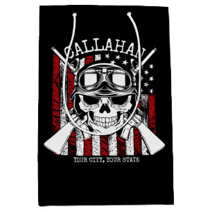Personalisierter NAME Soldier Skull Duale Guns USA Mittlere Geschenktüte