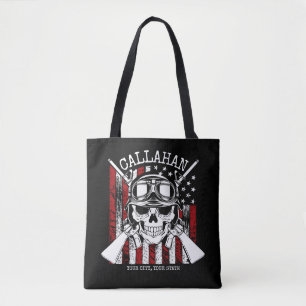 Personalisierter NAME Soldier Skull Duale Guns USA Tasche