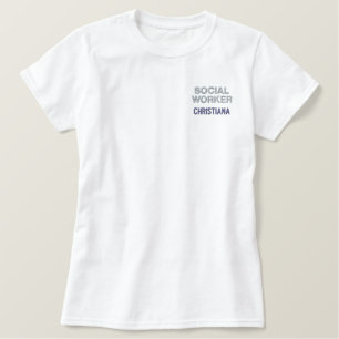 Personalisierter Name Sozialarbeiter Besticktes T-Shirt