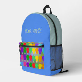 Personalisierter Name Spaß Elegante Farbenfrohe Gl Bedruckter Rucksack