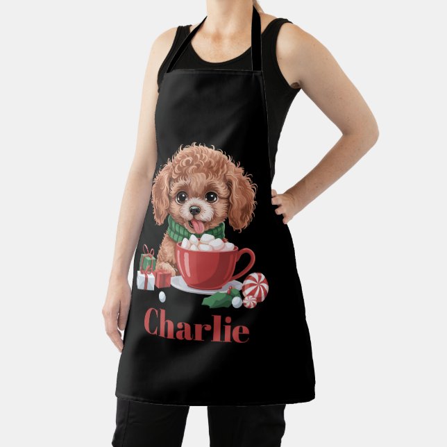 Personalisierter Name Spielzeug Poodle Dog Lover W Schürze (InSitu)