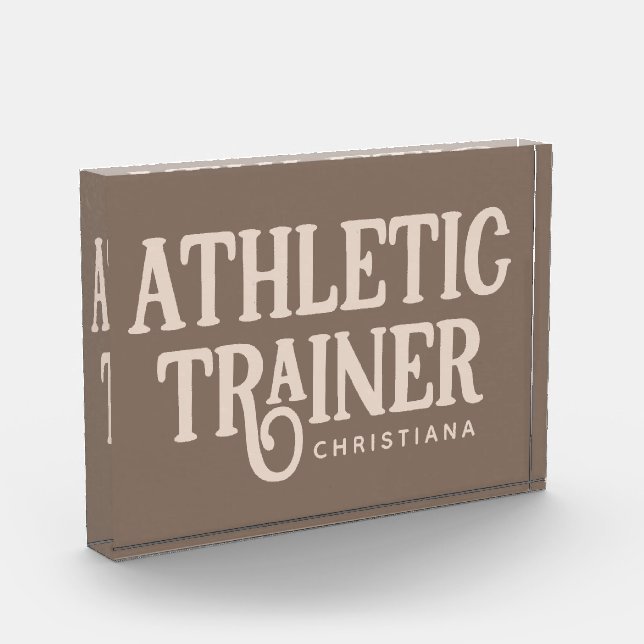 Personalisierter Name Sporttrainer Fotoblock (Links)