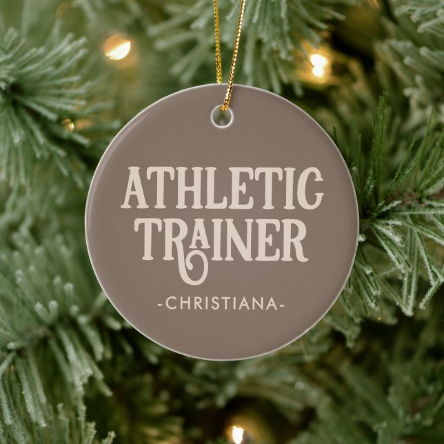 Personalisierter Name Sporttrainer Keramik Ornament (Baum)
