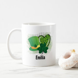 Personalisierter Name St. Patricks Day Shamrock Kl Kaffeetasse