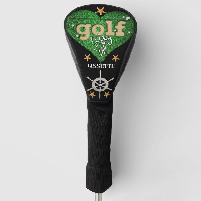 Personalisierter Name & Starfish Golfweg Golf Headcover (Vorderseite)